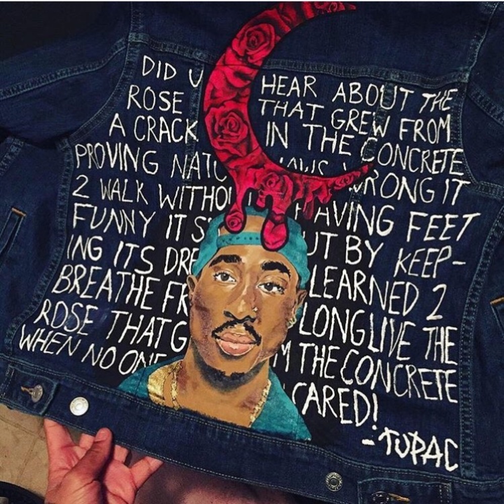 Custom hand painted TUPAC jacket 🌹